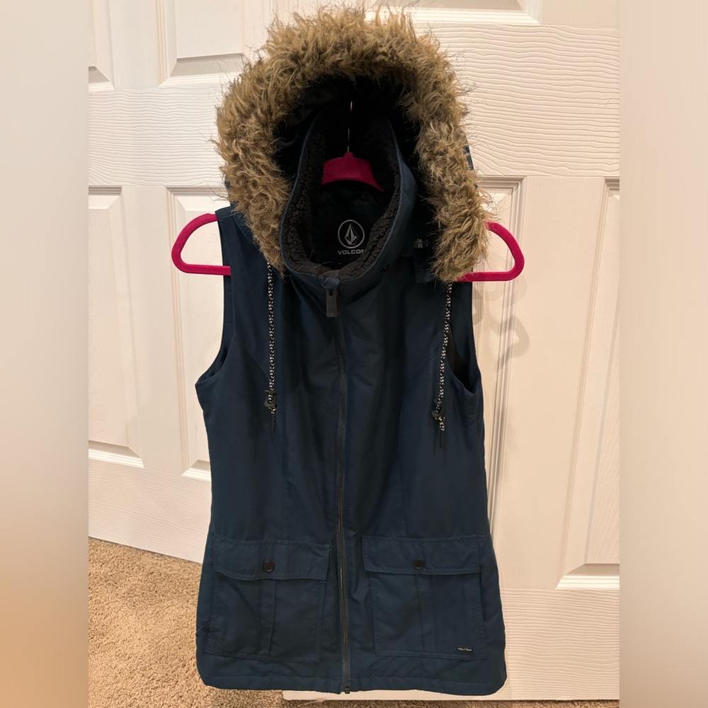 Volcom oversized zip up Vest! size XS